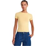 Dilvin Vücuda Oturan Kısa Kollu T-shirt, 40, 101A31906, Sarı, Kadın