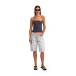 Dilvin Yanları Dikişli Denim Bermuda Şort, 36, 101A71510, Gri, Kadın