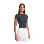Dilvin Yıkama Efektli T-shirt, 36, 101A30457, Antrasit, Kadın