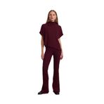 Dilvin Yüksek Bel Örme Pantolon, 36, 101A71910, Bordo, Kadın