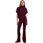 Dilvin Yüksek Bel Örme Pantolon, 40, 101A71910, Bordo, Kadın