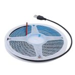 Dilwe Beyaz LED Işık Şeridi, 5M Suya Dayanıklı USB Led TV Şeridi Işık Koridorlar İçin Güçlü Yapıştırıcılı Beyaz Işık Şeridi, TV Arka Planları, Bilgisayar Kılıfları