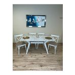Dimassi Valentino Masa 80x160 Mdf Beyaz Mermer Desenli Krom Kaplama Yemek/çalışma Masası TYC00324670834