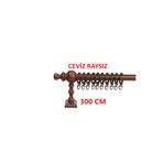 di'mora by ağbaht züc. Ceviz Raysız Ahşap Rustik Perde Askısı Rustik Borusu - 300 Cm