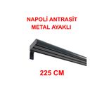 di'mora by ağbaht züc. NAPOLİ METAL BAŞLIKLI ÜÇLÜ DEKORATİF RAY KORNİŞ MODERN RUSTİK ANTRASİT - 225 CM