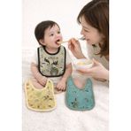 Dimple Baby Orman Dostları 3 Parça Mama Önlüğü - Siyah - Mavi - Açık Gri - 2XS