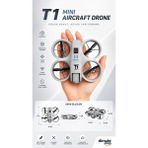 Dimute Shop T1 Mini Aircraft Drone Kameralı Headless Mod Engelden Kaçınma - Gri