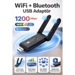 Dimute Shop Wifi 6 1200 Mbps Dual Band USB Wireless + Bluetooth Adaptör 2.4ghz / 5ghz Yüksek Hızlı Kablosuz