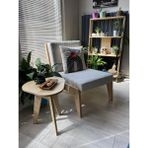 Dina Huş Ağacı Üçgen Tekli Plywood Sehpa – İskandinav tasarım, Doğal Ahşap, Modern Tasarım Yan Sehpa