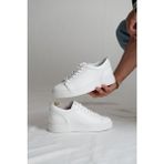 Dina Model Hakiki Deri El Yapımı Erkek Beyaz Sneakers Ayakkabı - 0 - Siyah