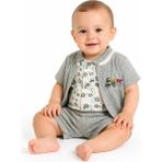 Dinamik çocuk Erkek Bebek Bisiklet Desenli 3lü Yazlık Takım Çıtçıtlı Badi + Çizgili Şort + Kısa Kollu Üst 0-3-6-9AYLIK - 0 - 3 Ay - Açık Yeşil