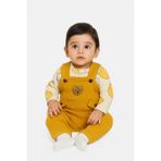 Dinamik çocuk Erkek Bebek Tulum+Zıbın Alttan çıtçıtlı 2'li Tulum Seti – Zıbın ve Tulum | 3-6-9 Ay Bebek Kıyafeti - Hardal - 6 - 9 Ay