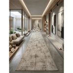 Dinarsu Aksu Prime Dmr Halıcılık Vizon Modern Kabartmalı Kaymaz Taban Çocuk Odası Salon Hol, Koridor Mutfak Yıkanabilir Jel Kesme Yolluk Halı - 80 x 260 cm