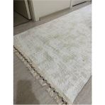 Dinarsu Jel Kaymaz Halı Asos Nevra Krem Kaymaz Taban Yolluk Yıkanabilir Halı Renkli Düğüm Saçaklı - 80 x 200 cm
