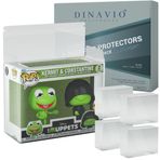 Dinavio Crafthouse Funko POP ile Uyumlu Premium 0,7 mm Ağır Hizmet Tipi Plastik 2'li Paket Pop Koruyucu! 2'li Paket Vinil Figürler - Ultra Kalın 0,7 mm, Kristal Şeffaf, UV Koruması, Çizilmeye
