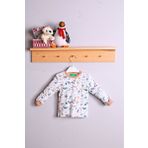 Dinazor Desen Erkek Bebek Eşofman Pijama Takımı Kahverengi