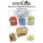Dinazor Kalemtraş 4 Renk 1 Paket Hazneli Jumbo Kalemtıraş Dinazorlu Standart Kalem Açacağı Sevimli Plastik