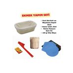 dinckitchen Ekmek Yapım Seti 28 cm Oval Bezli Sepetli 100 gr Ekşi Mayalı Oval 28 Cm Bezli + Ekşi Maya