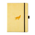 Dingbats Wildlife not defteri, A5+, sert kapaklı, poliüretan deri, delikli, 100 g/m², mürekkep geçirmez kağıt, çanta, lastik bant kilit, kalem tutacağı, kitap ayracı (Cream Wolf)