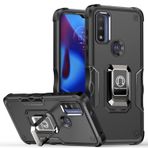 Dinglijia Moto G Pure Moto G Power 2022 için Tasarlanmış Kılıf Döner Ayaklık, Düşme Test Edilmiş Kamera Kapağı Lens Koruması Şiled Telefon Kılıfı Moto G Pure JQZH Siyah için
