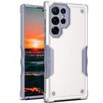 Dinglijia Samsung Galaxy S22 Ultra için Tasarlanmış Kılıf, Yan Kayma Çizgili Tasarım ve Düşme Test Edilmiş Kamera Kapağı Lens Koruma Dökülmüş Telefon Kılıfı Samsung Galaxy S22 Ultra YHJQ için Beyaz