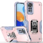Dinglijia Xiaomi Redmi Note 11 için Tasarlanmış Kılıf Döner Ayak, Düşme Test Edilmiş Kamera Kapağı Lens Koruması Redmi Note 11 JQZH için Şiled Telefon Kılıfı Pembe Altın