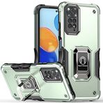 Dinglijia Xiaomi Redmi Note 11 için Tasarlanmış Kılıf, Döner Dayanak, Düşmeye Test Edilmiş Kamera Kapağı Lens Koruması Kırılmaz Telefon Kılıfı Redmi Note 11 JQZH Yeşil