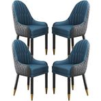 Dining Chai YXCUIDP Mikrofiber Deri Yemek Sandalyesi 4'lü Set Modern Mutfak ve Oturma Odası Sandalyeleri Masif Ahşap Ayaklı Şık Kahve ve Turuncu (Çimento Grisi ve Göl Mavisi)