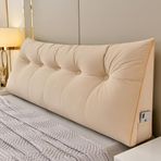 Dinlenmek ve TV İzlemek için Bel Destekli Okuma Kama Yastığı Üçgen Kanepe Minderi Bej 60 * 50 * 20 cm
