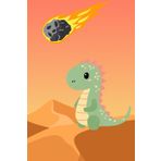 Dinosaur meteor lined notebook journal