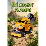 Dinozor Dönüşen Araba Çarpınca Açılan Robot Kamyon Sürtmeli Oyuncak İş Makinesi Sarı
