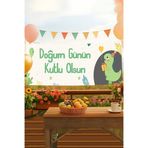 Dinozor İsimli Doğum Günü Pankartı, Doğum Günü Afişi, Çocuk, Bebek İyi ki Doğdun Banner 50x150cm