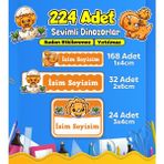 Dinozor Temalı Okul Kreş Kişiye Özel Isim Etiket Seti - Model 460