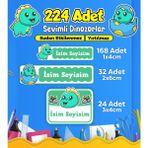 Dinozor Temalı Okul Kreş Kişiye Özel Isim Etiket Seti - Model 461