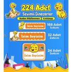 Dinozor Temalı Okul Kreş Kişiye Özel Isim Etiket Seti - Model 464