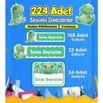 Dinozor Temalı Okul Kreş Kişiye Özel Isim Etiket Seti - Model 468