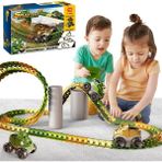 Dinozorlar Yarış Pisti Oyuncakları, Dinozorlar Hız Treni, Dinozor Yarış Arabası Esnek Pist Playset, 3 4 5 6 Yaş ve Üzeri Erkek ve Kız Çocukları Için En Iyi Hediye (46PCS) (Yurt Dışından) - Renkli
