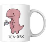 Dinozorlu Kupa Bardak Çaysever Komik Yazılı Hediyelik Çay Kahve Kupası Coffee Mug