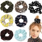 DINPREY Kadın Premium Kadife Scrunchie fermuarlı kese saç bağları Halatlar gizli fermuarlı cep saç tokası Kravat Gizli Cep saç tokası Saç Bantları Yumuşak Stash Saç Elastik Bağları Vsco Girl Stuff Scrunchies için (7 Adet B)