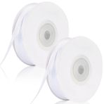 DINSONG Saten bant beyaz, 3 mm, hediye bandı, beyaz, dekoratif şerit, kumaş şerit, çift taraflı kurdele, dekorasyon, düğün, hediye paketi, el işi, düğün, doğum günü, vaftiz için