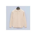 Dio Rise Erkek Şardonsuz Uzun Kol İnce Polo Yaka Sweatshirt - - Kemik