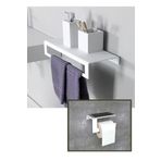 Dione Store Metal Banyo Havlu Askılığı ve Tuvalut Kağıdı Askılığı 2'li Set