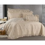 Dionisos Home Tekstil Dio Gelin Seti 10 Parça Nakışlı Nevresim Takımı - Cappuccino - 200 x 220 cm - Cappucino