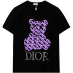 Dior Ayıcık Figürlü Taşlı Erkek T-Shirt - 001-Siyah - M