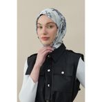 diorel Flora Luxe Vual İpek Şal Siyah Gri
