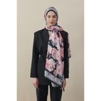 diorel Gül Desen İpek Vual Şal Pembe