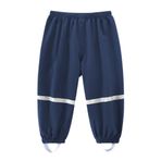 Dioshark Çocuk yağmur pantolonu, erkek ve kız çocukları için, su geçirmez, reflektörlü kar pantolonu, dış mekan, yaz, ince, astarsız, askısız, hafif, nefes alır, seyahat yağmurluğu, 1-8 yaş için, Mavi