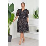 Dip Moda kadın büyük beden mermer desenli şifon elbise RY8063