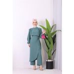 Dip Moda kadın ithal kumaş etekli tesettür tulum SMS011 - Mint