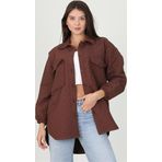 Dip Moda kadın kapitone işlemeli owersize regular ceket gömlek DP10055